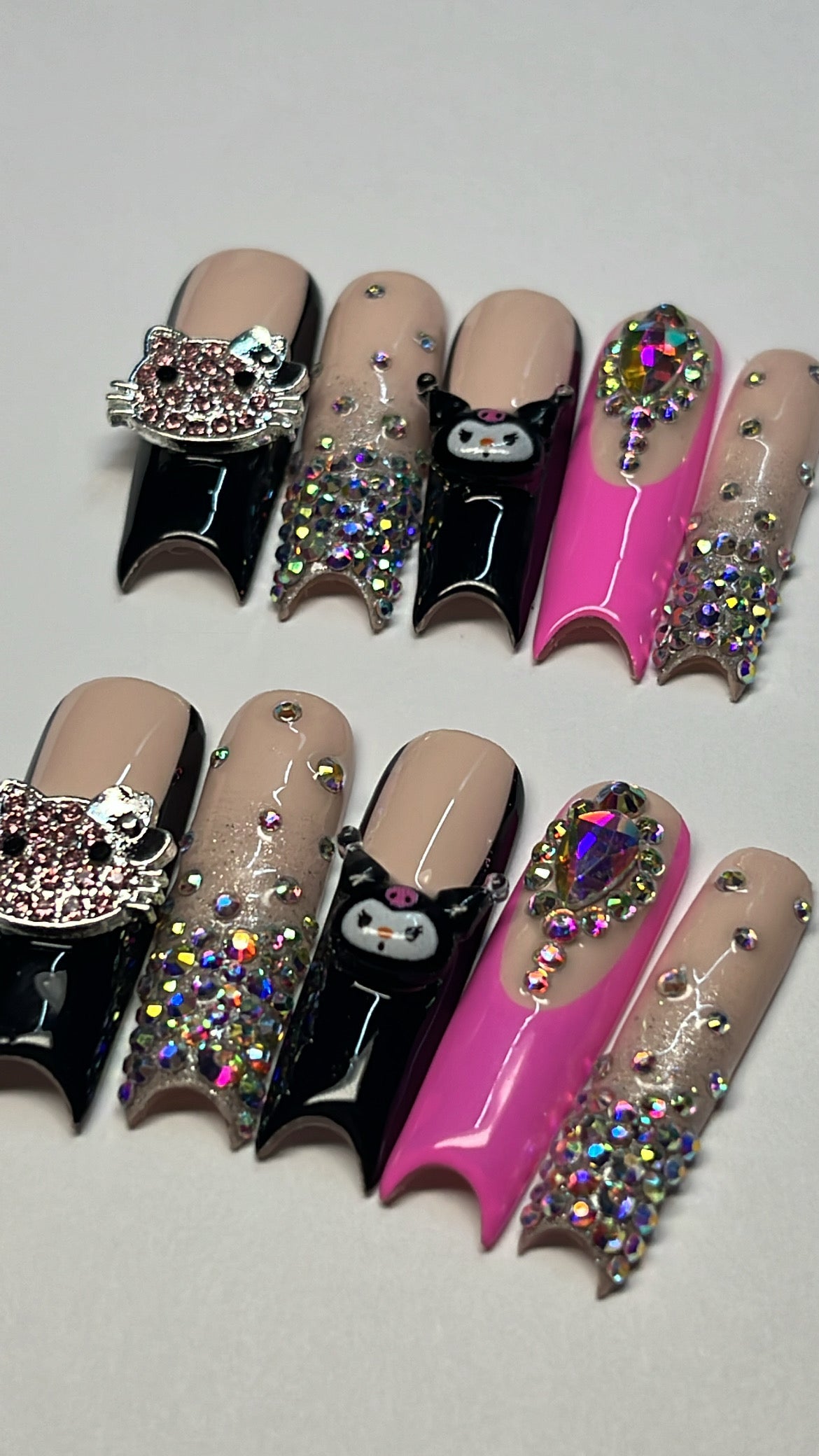 KUROMI | MOON CUT | LONG | PRESS ON NAILS
