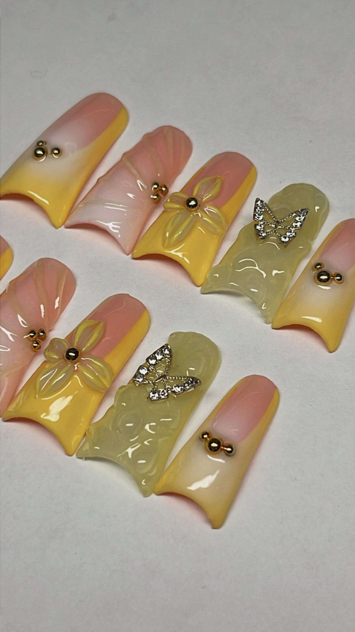 SPRING FLING | DUCK | LONG | PRESS ON NAILS