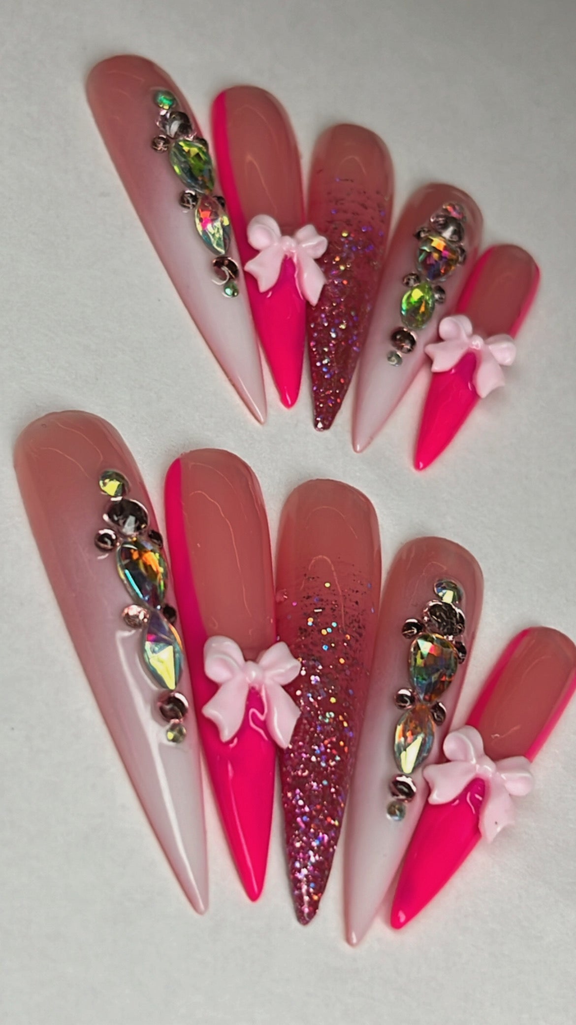 PRETTY IN PINK | STILETTO | 3XL LONG | PRESS ON NAILS