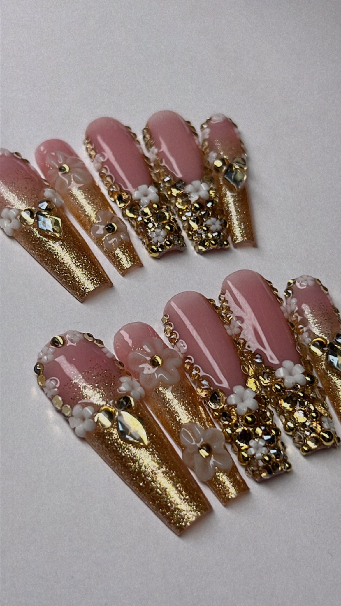 GOLDIE| COFFIN | XL LONG | PRESS ON NAILS