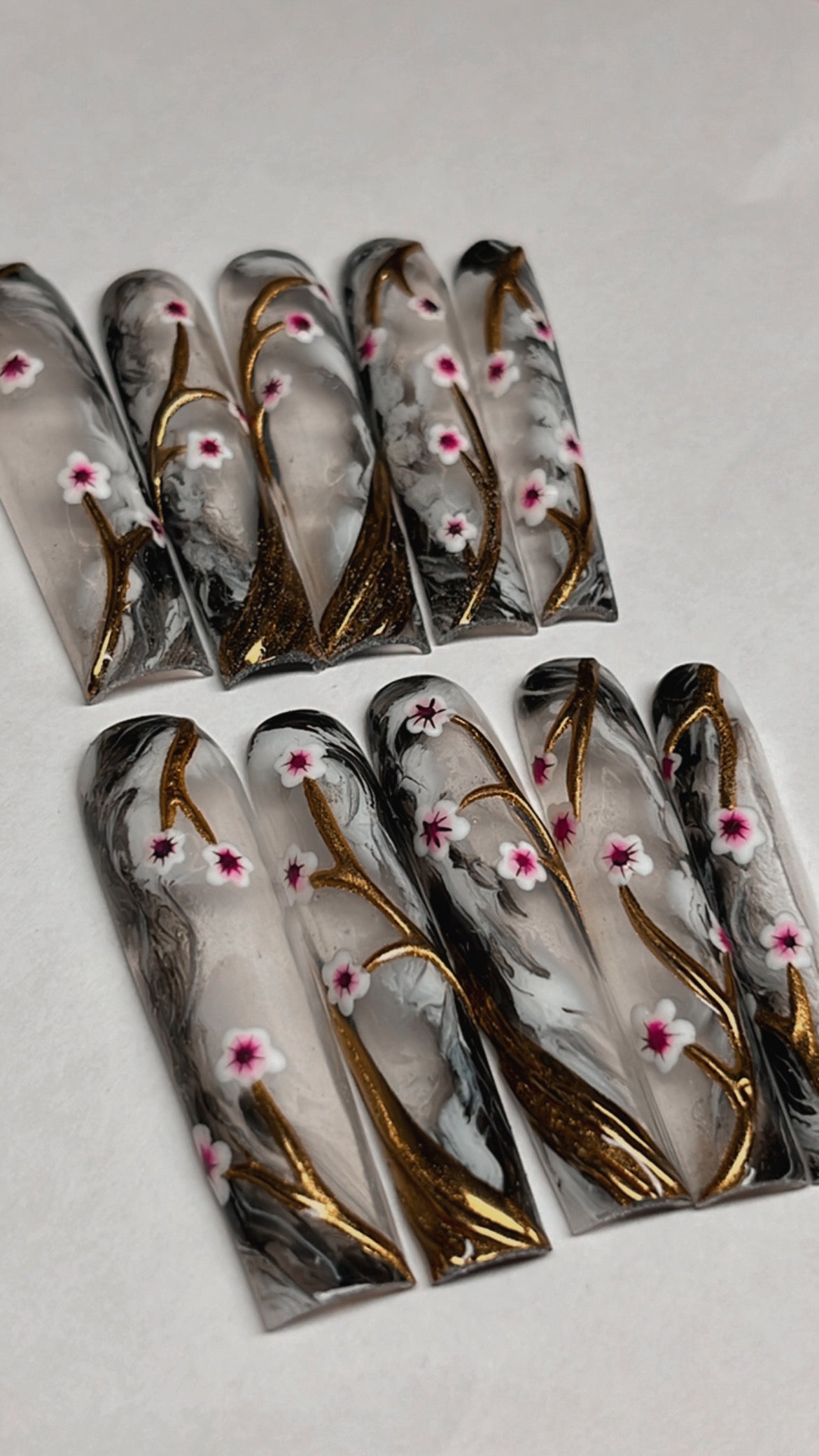 CHERRY BLOOM | SQUARE | 3XL LONG | PRESS ON NAILS