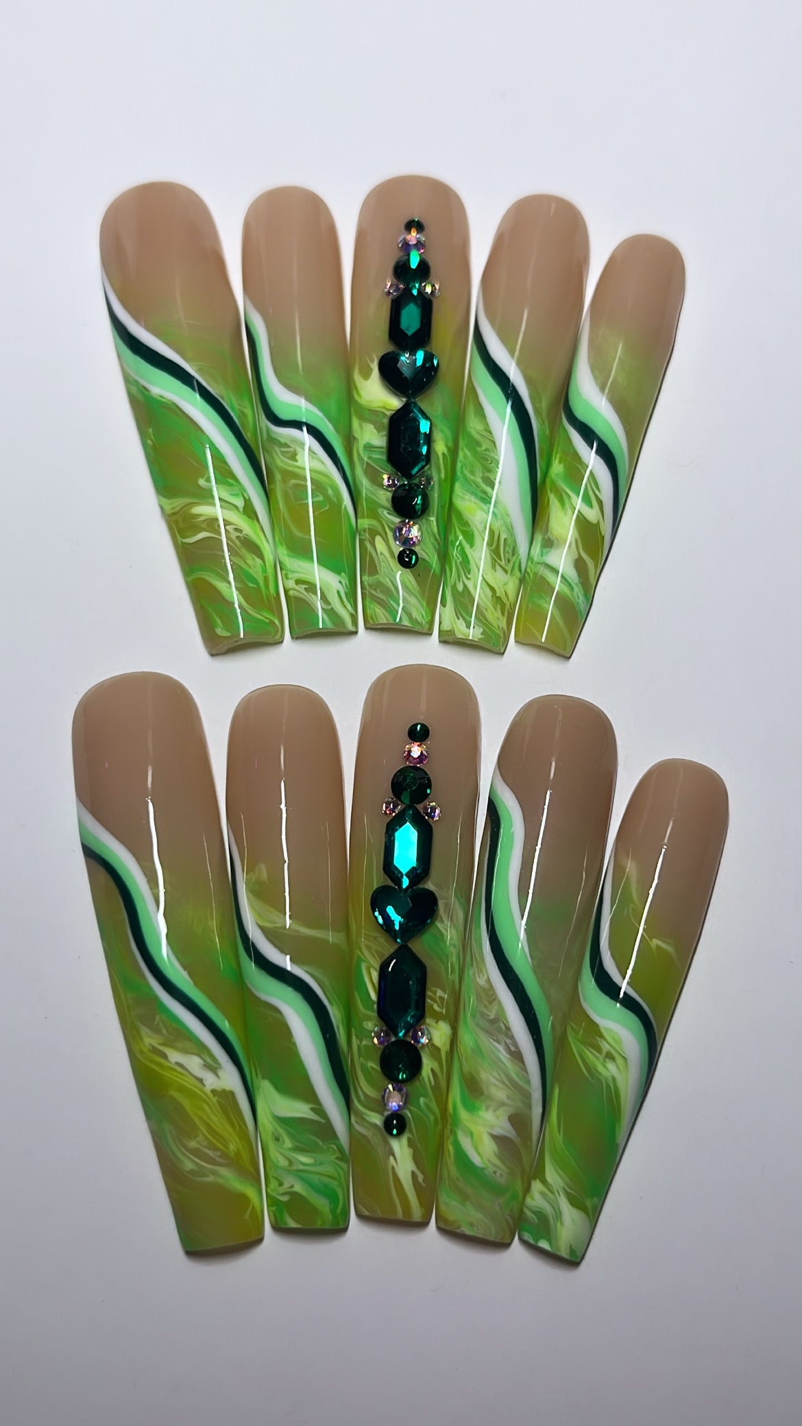 JADE | COFFIN | XL LONG | PRESS ON NAILS