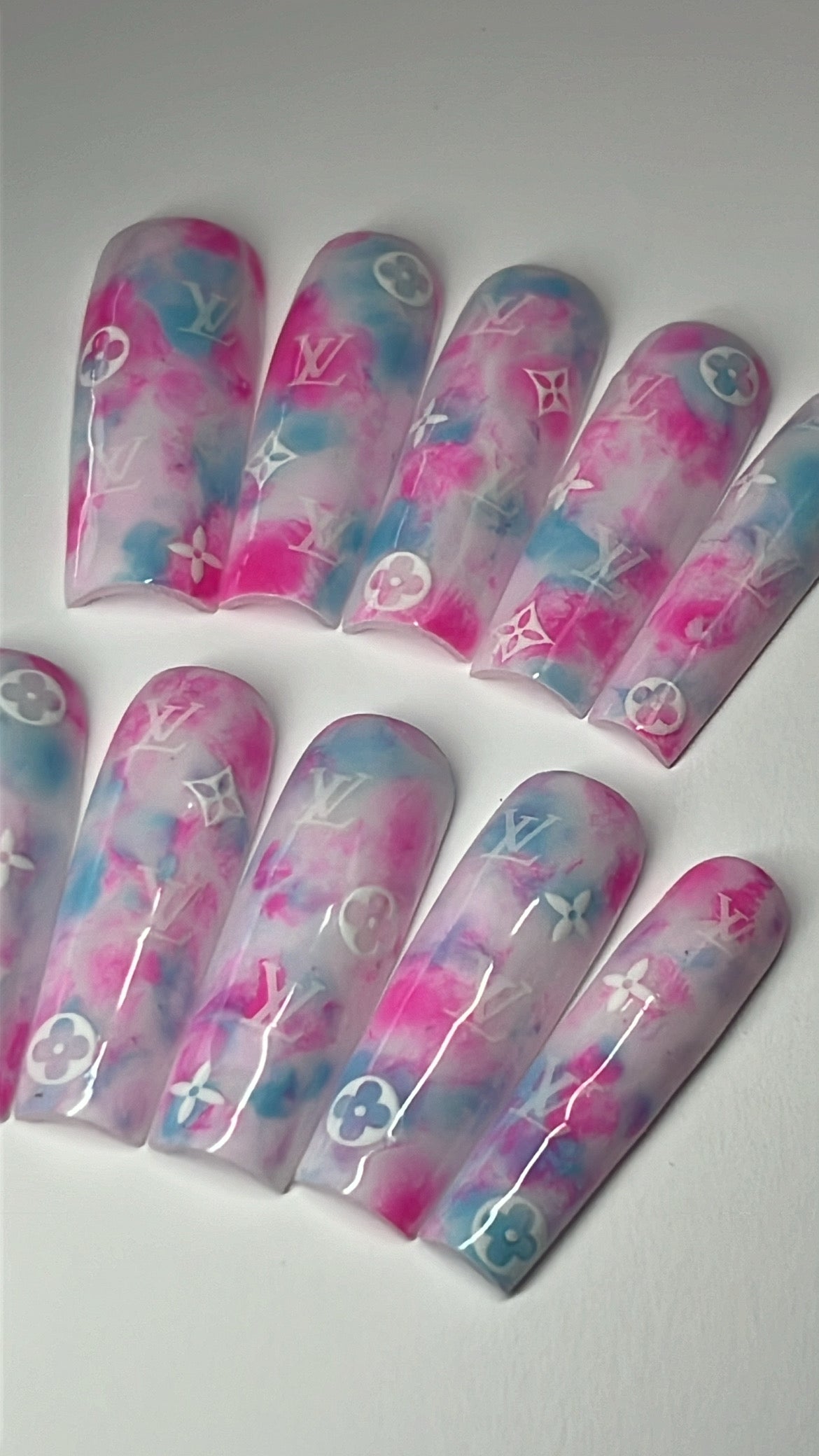 COTTON CANDY | SQUARE | LONG | PRESS ON NAILS