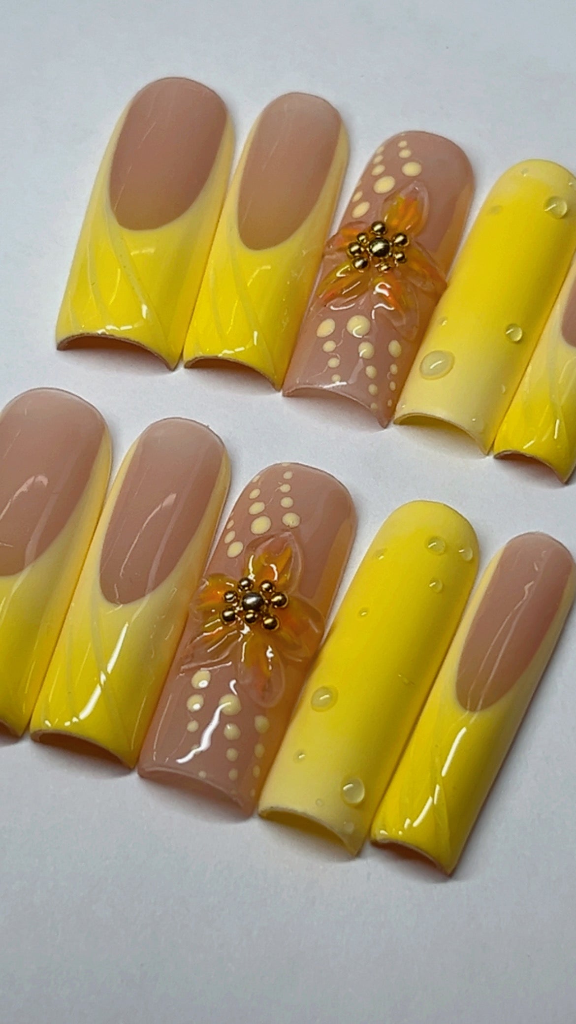 LEMON DROP | SQUARE | LONG | PRESS ON NAILS