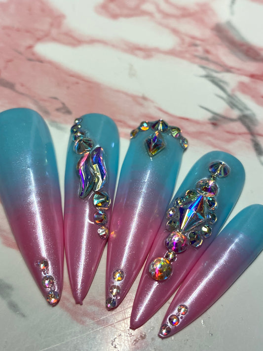 MERMAID | STILETTO | XL LONG | PRESS ON NAILS