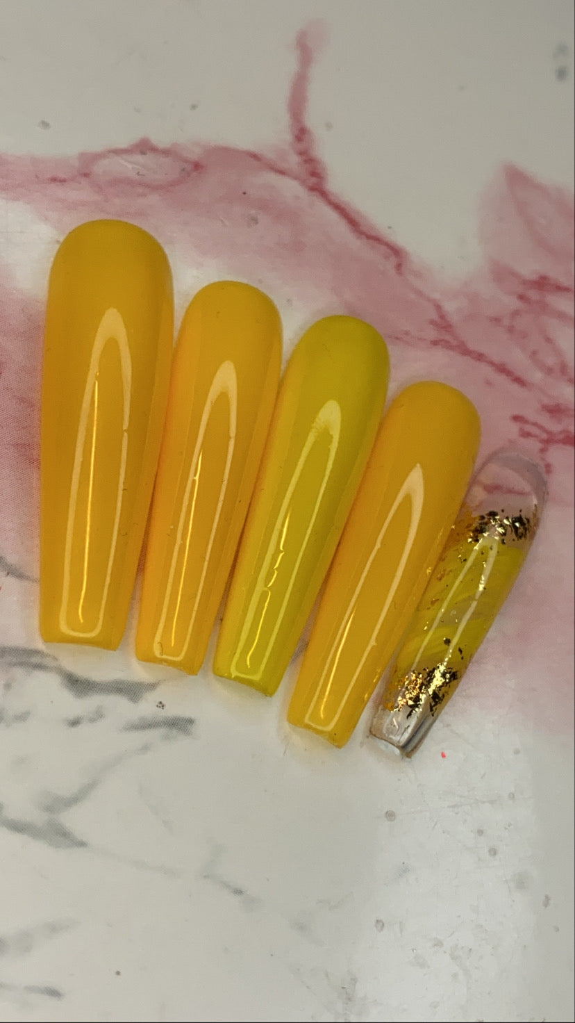 SUNSHINE | COFFIN | XL LONG | PRESS ON NAILS